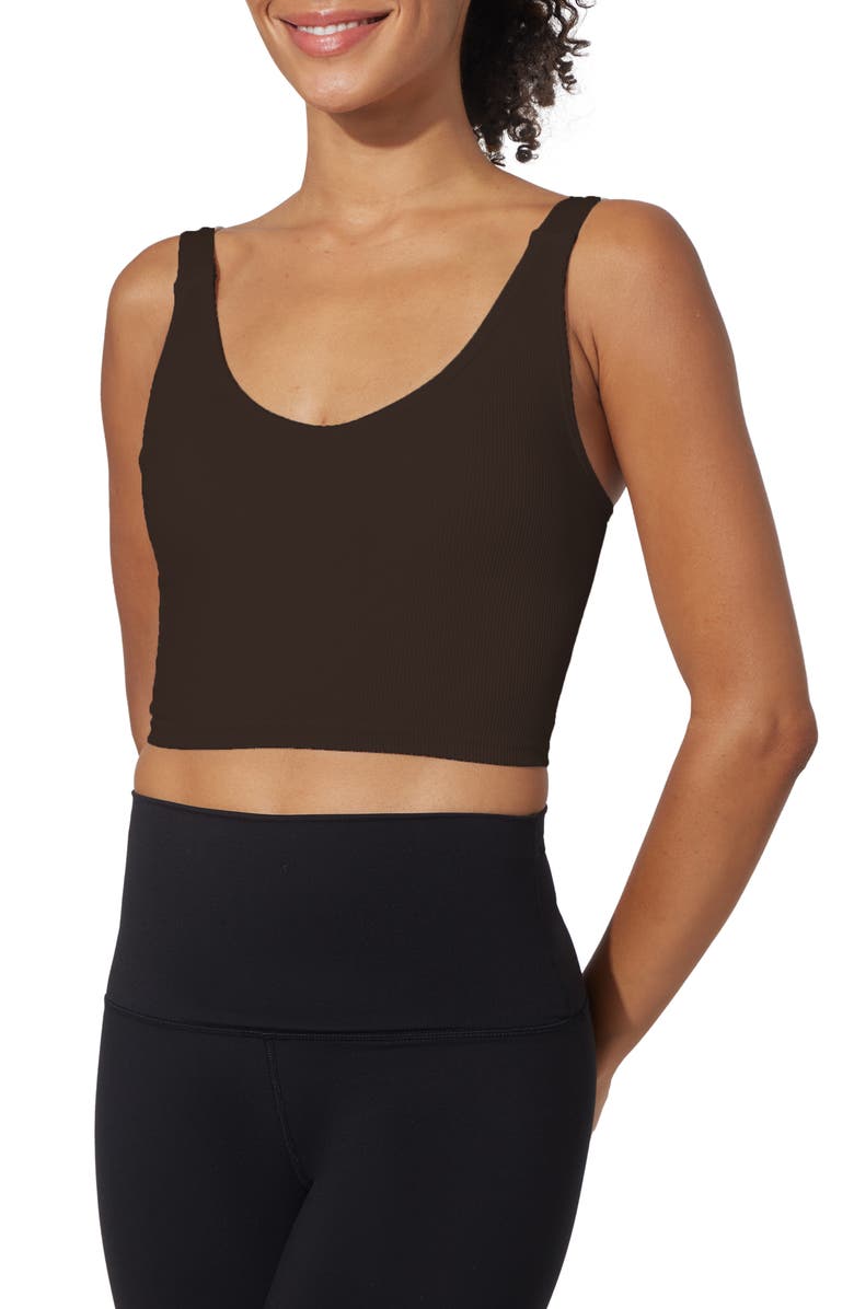 YOGALICIOUS Assorted 2-Pack Alamo Rib Seamless Sports Bras, Alternate, color, Heather Rose/ Chocolate