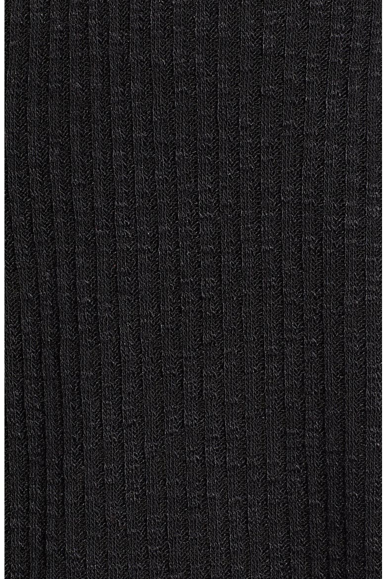Button Front Ribbed Knit Top, Alternate, color, BLACK