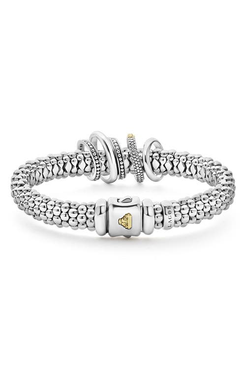 Lagos Two Tone Caviar Lux Five Ring Bracelet With Diamonds, 0.3 Ct. T. W. In Two-tone