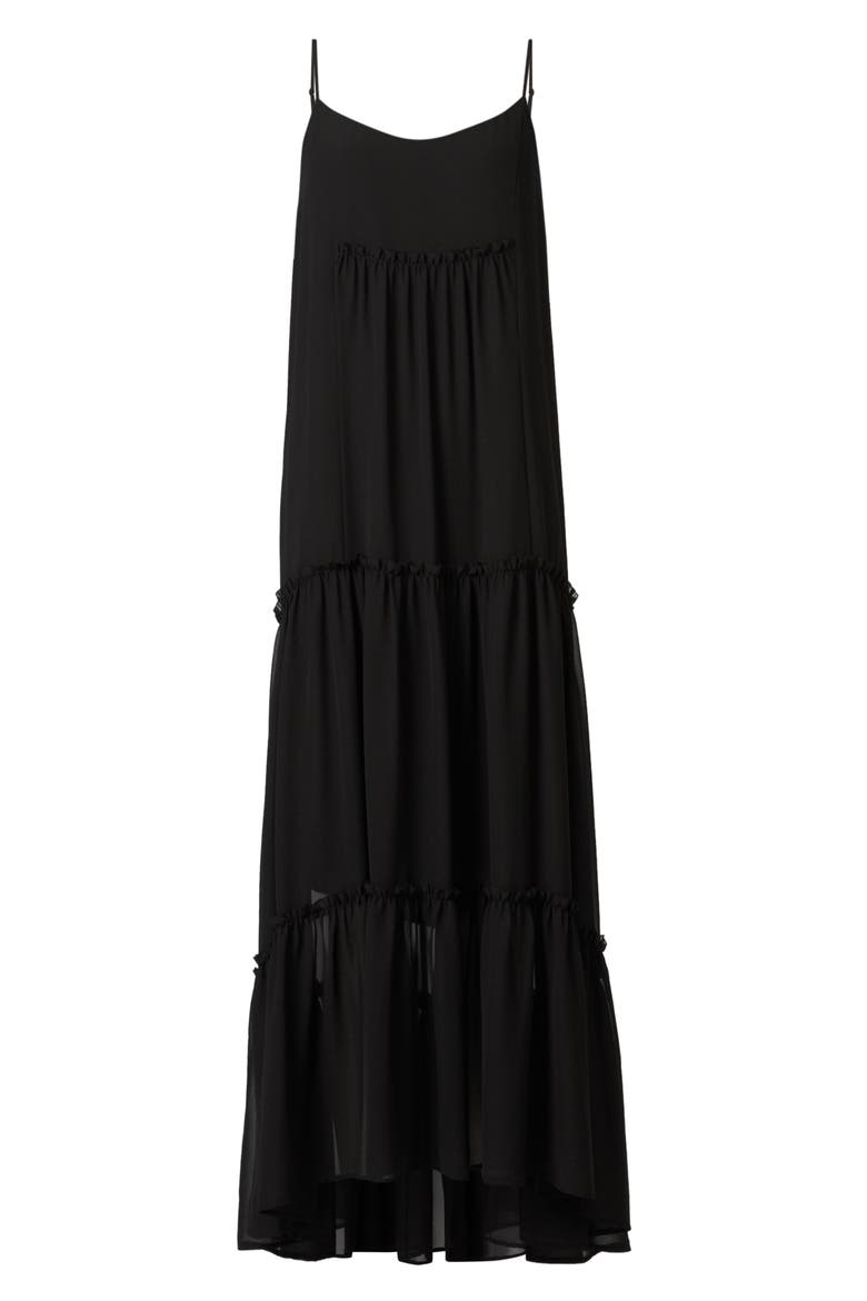Tilly 2-in-1 Tiered Slipdress & Crop Merino Wool Sweater, Alternate, color, BLACK