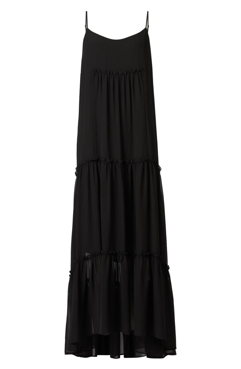 AllSaints Tilly 2-in-1 Tiered Slipdress & Crop Merino Wool Sweater, Alternate, color,