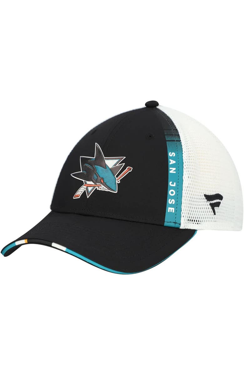 FANATICS Men's Fanatics  Black San Jose Sharks Authentic Pro Draft Adjustable Trucker Hat, Alternate, color, 