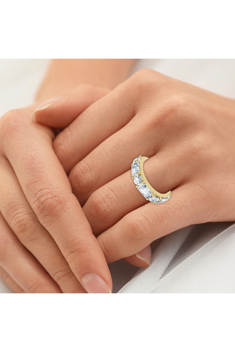 2.30Ct Emerald & Round Diamond Wedding Ring 14k Gold or Platinum Lab Grown, Alternate, color, 14k Yellow Gold
