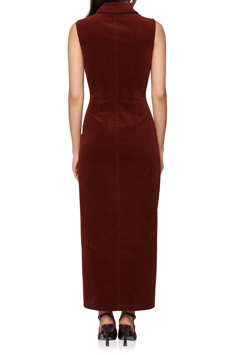 Avec Les Filles Sleeveless Corduroy Maxi Shirtdress, Alternate, color, Raisin