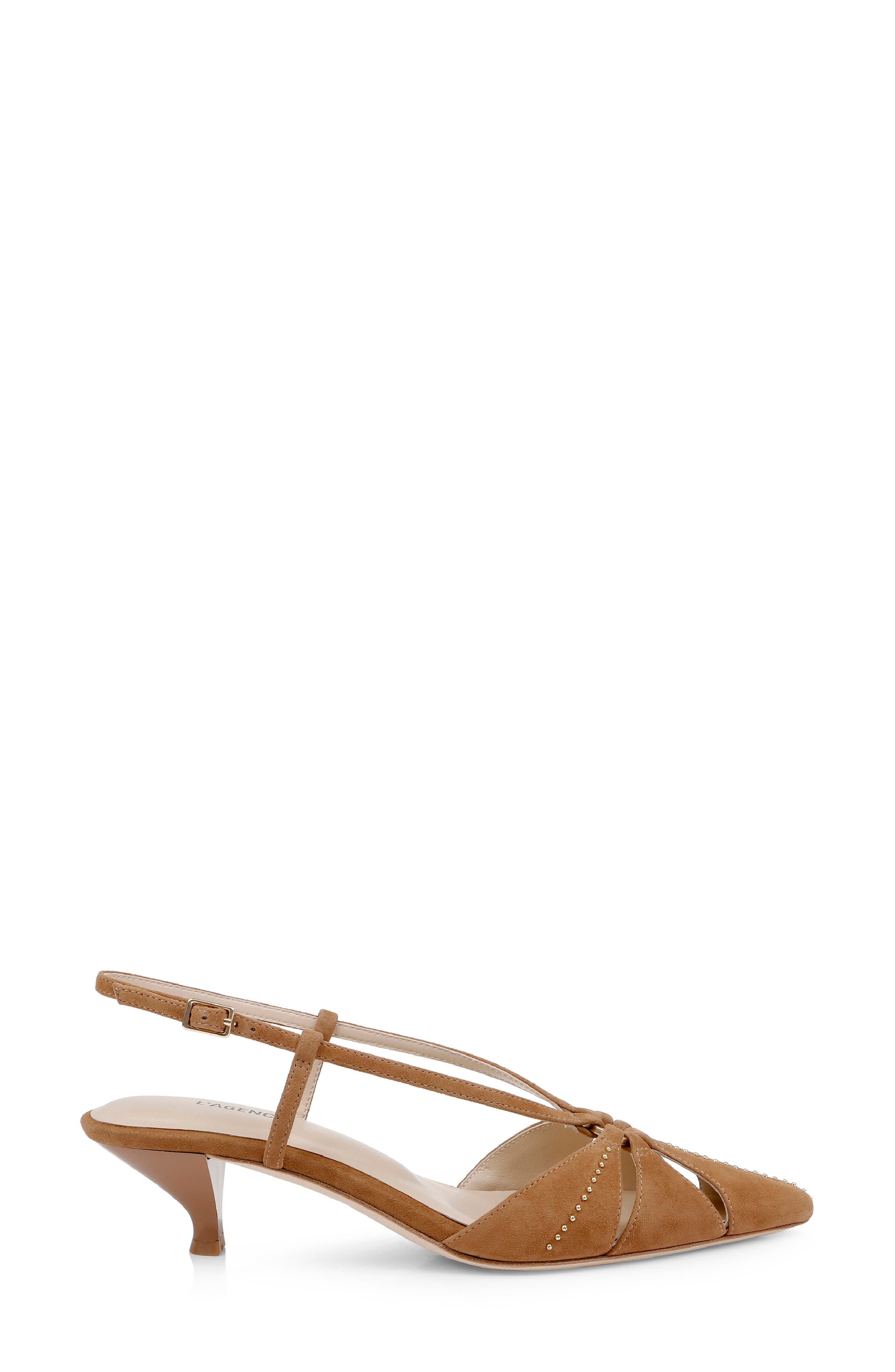 Adavi Pointed Toe Slingback Pump, Alternate, color, SAND SUEDE
