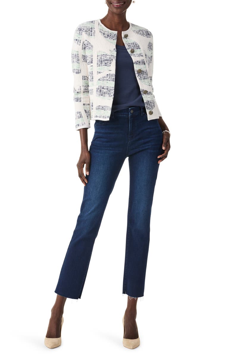 NIC+ZOE Circle Sequence Three-Quarter Sleeve Knit Jacket, Alternate, color,