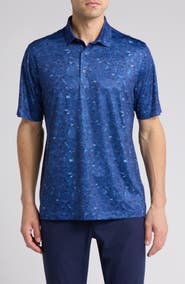 Greg Norman Sea Shark Print Performance Polo