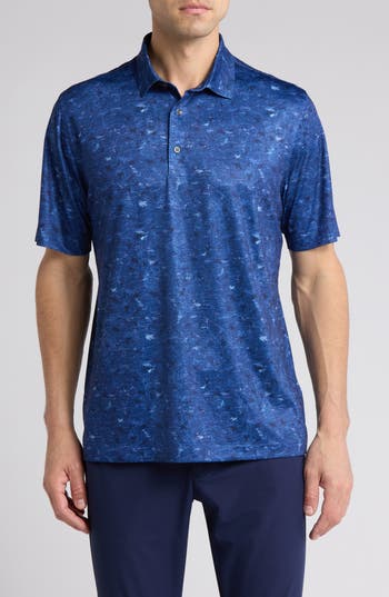 GREG NORMAN GREG NORMAN SEA SHARK PRINT PERFORMANCE POLO 