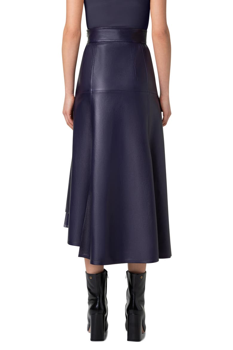 Asymmetric Leather Midi Skirt, Alternate, color, DARK PURPLE