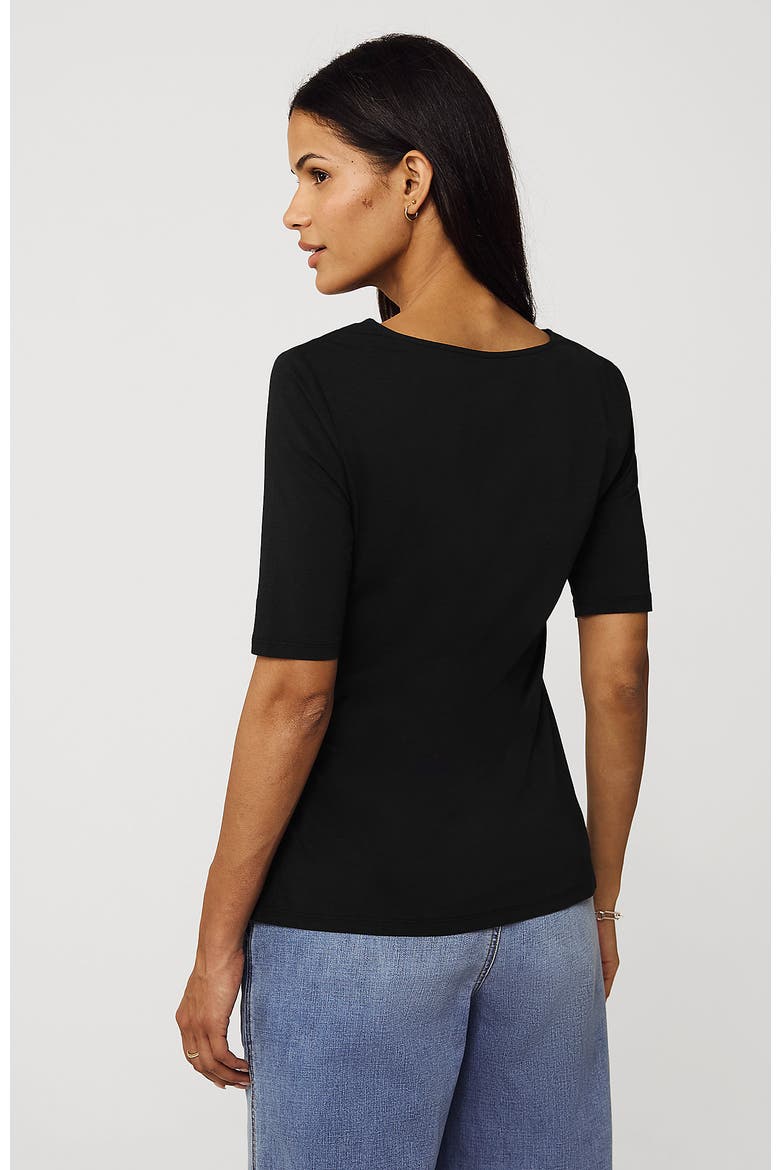 Lightweight Jersey Tie Front Top, Alternate, color, Black