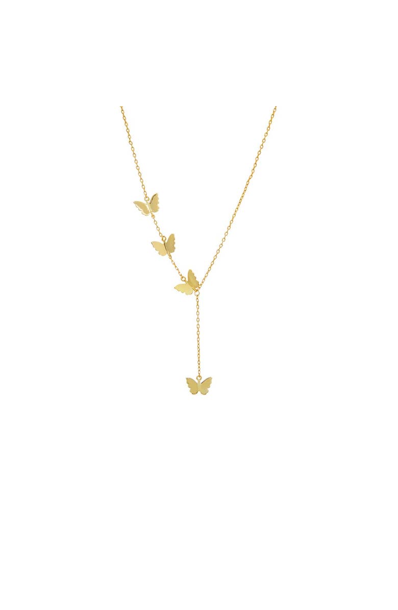 BY ADINA EDEN Multi Butterfly Drop Lariat Necklace, Main, color, Gold