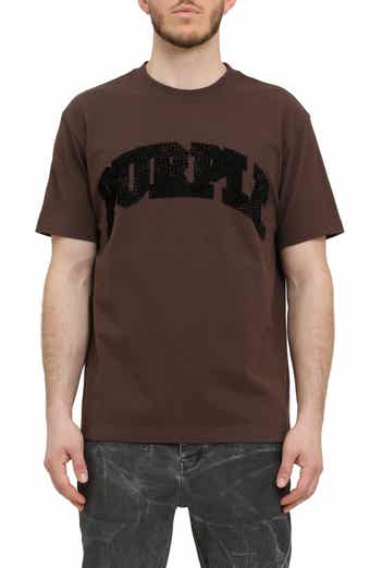 Flocked Logo Heavyweight Cotton Graphic T-Shirt