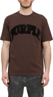 PURPLE BRAND Flocked Logo Heavyweight Cotton Graphic T-Shirt