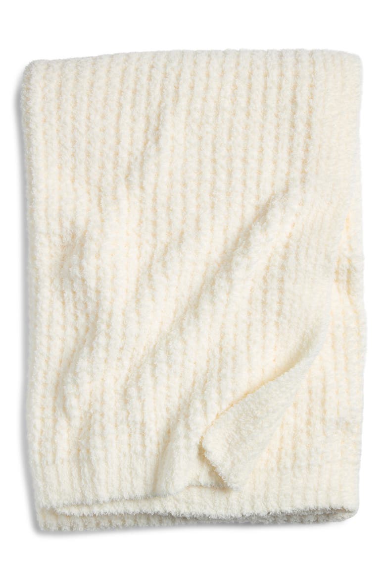 Feather Waffle Knit Throw, Main, color, IVORY MARSHMALLOW