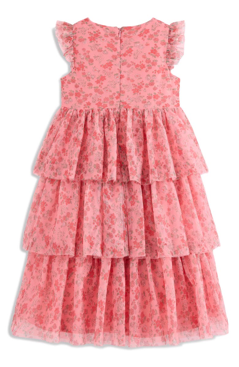 Mini Boden Kids' Heart Tulle Party Dress, Alternate, color, Strawberry Pink Meadow Floral