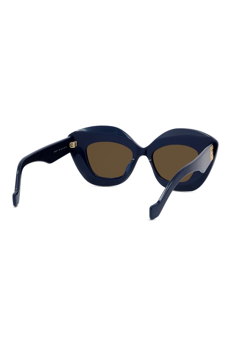 Anagram 48mm Small Cat Eye Sunglasses, Alternate, color, NAVY / BROWN