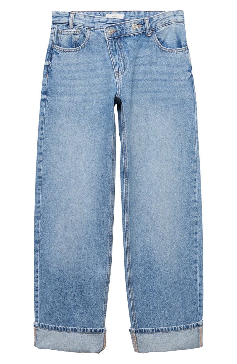 MANGO TEEN Crossover Waist Wide Leg Jeans, Alternate, color, Light Blue