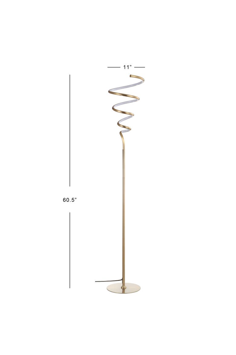 Scribble 60.5" Modern Dimmable Metal Integrated LED Floor Lamp, Alternate, color, Gold