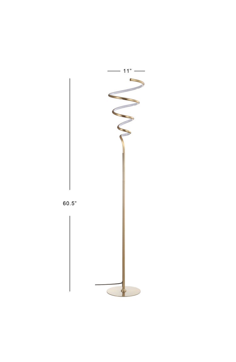 JONATHAN Y Scribble 60.5" Modern Dimmable Metal Integrated LED Floor Lamp, Alternate, color, Gold