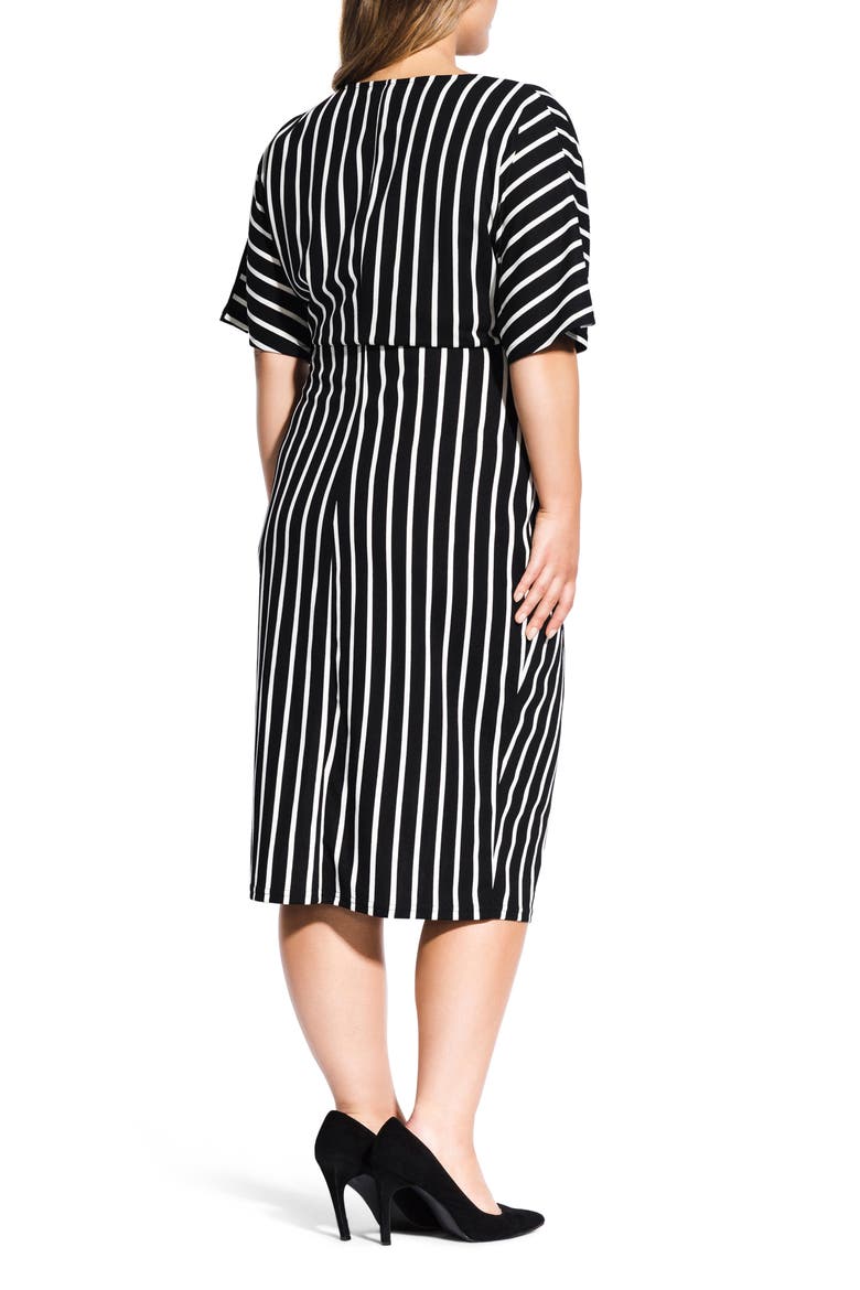 Stripe Midi Dress, Alternate, color, WHITE STRIPE