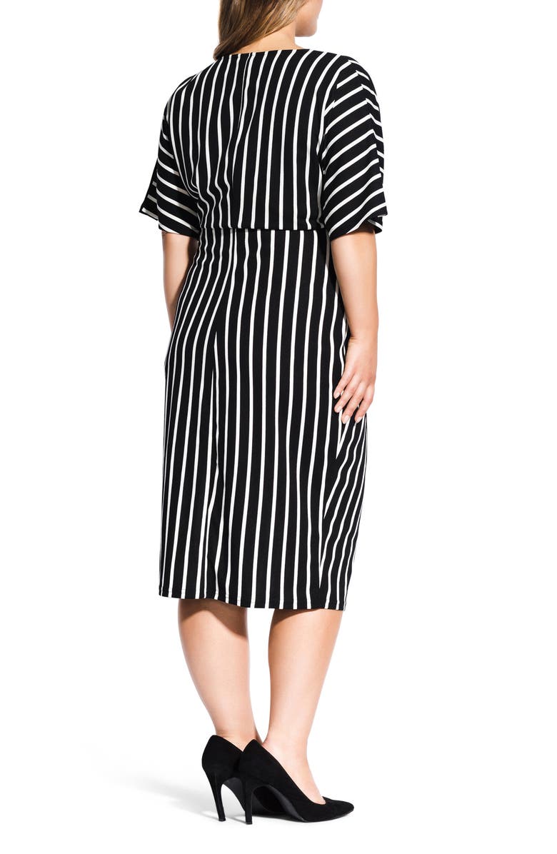 City Chic Stripe Midi Dress, Alternate, color,