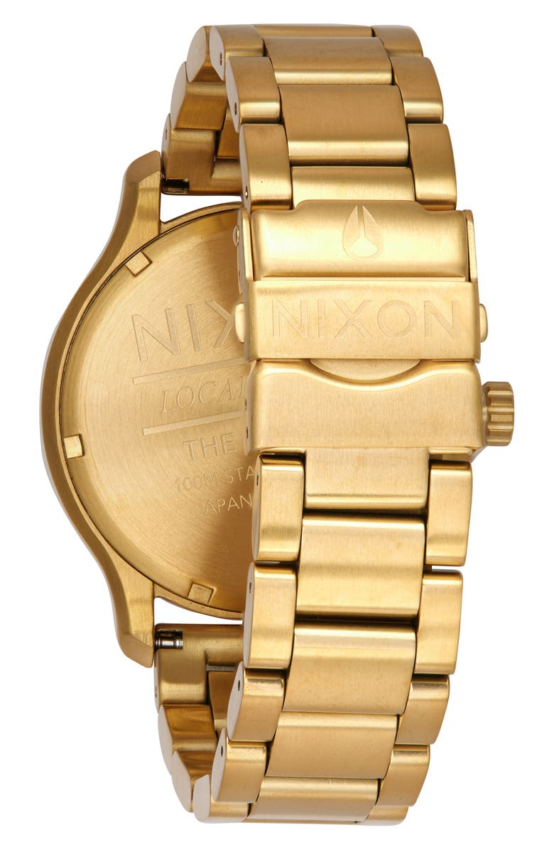 Nixon The Patrol Bracelet Watch, 42mm, Alternate, color, Gold / Black