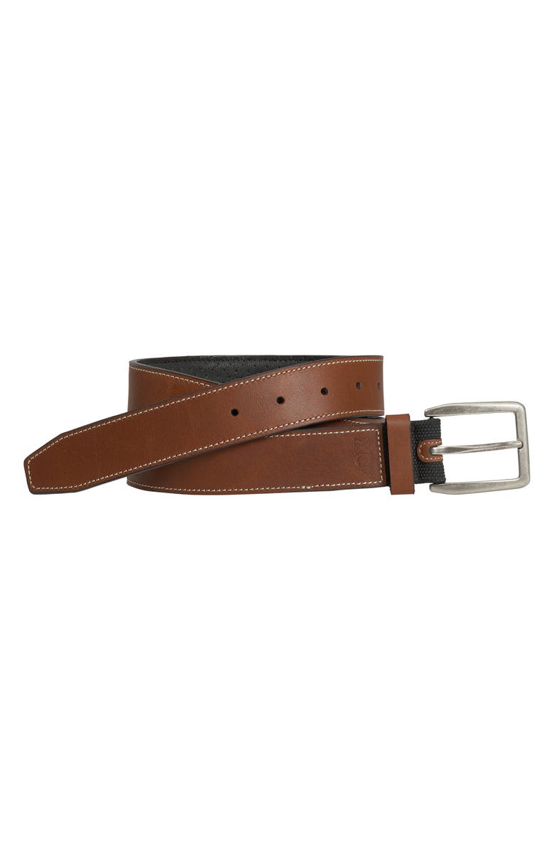 Johnston & Murphy XC4 Waterproof Leather Belt, Main, color, Tan Leather