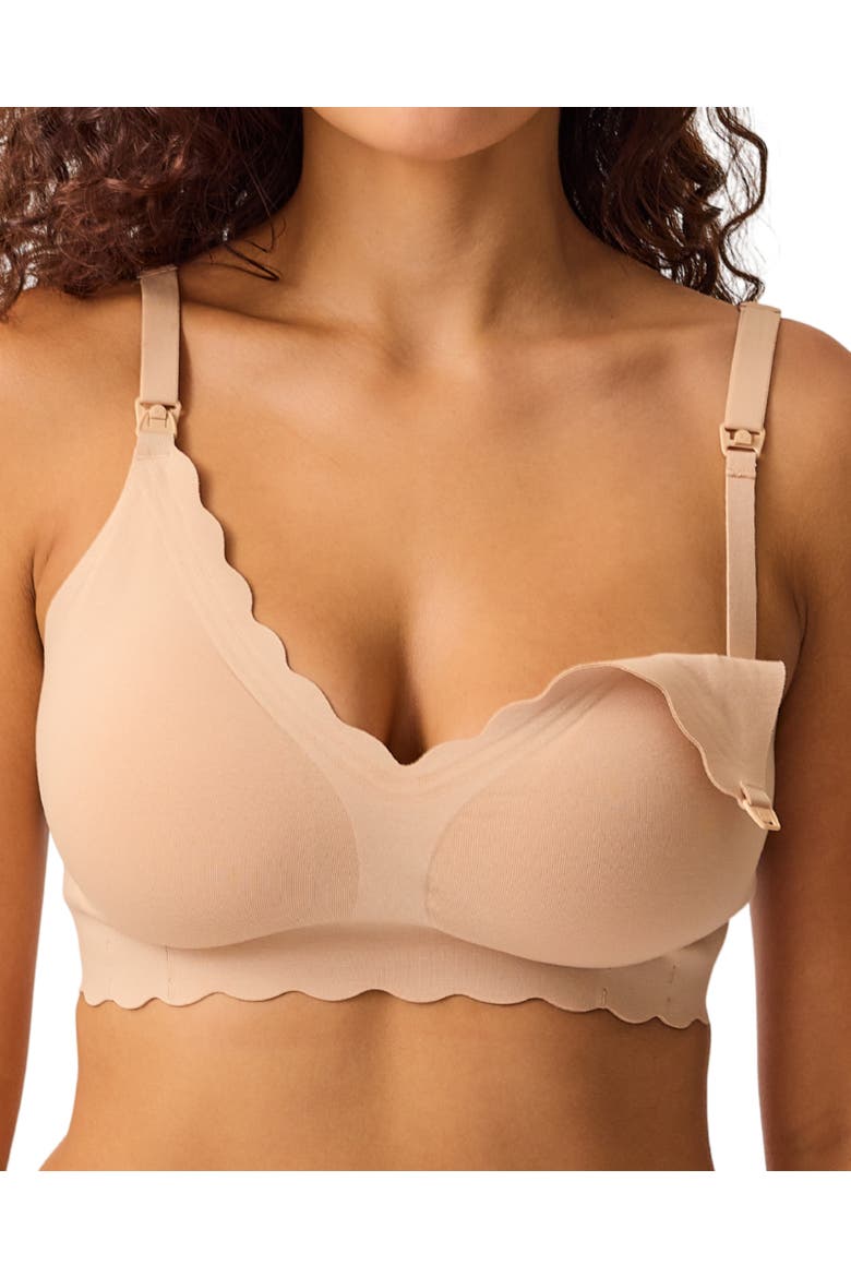 Busty Barebond Cotton Maternity & Nursing Bra, Alternate, color, Sand