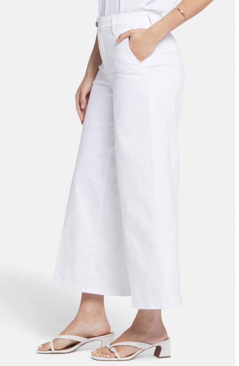 NYDJ Mona High Waist Ankle Wide Leg Trouser Jeans, Alternate, color, Optic White