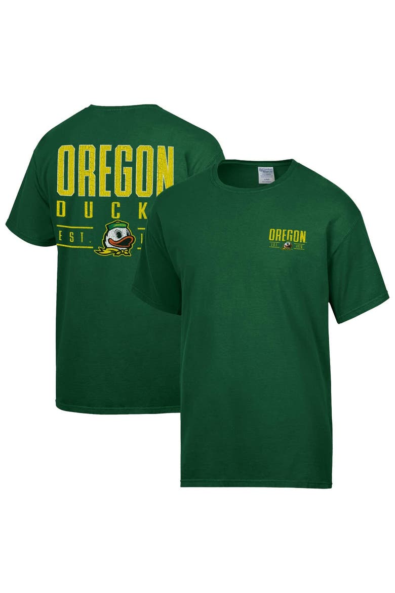 Men's ComfortWash  Green Oregon Ducks Big Name T-Shirt, Main, color, Green