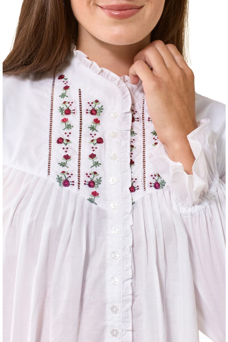 Embroidered Cotton Lawn Ballet Nightgown, Alternate, color, WHITE