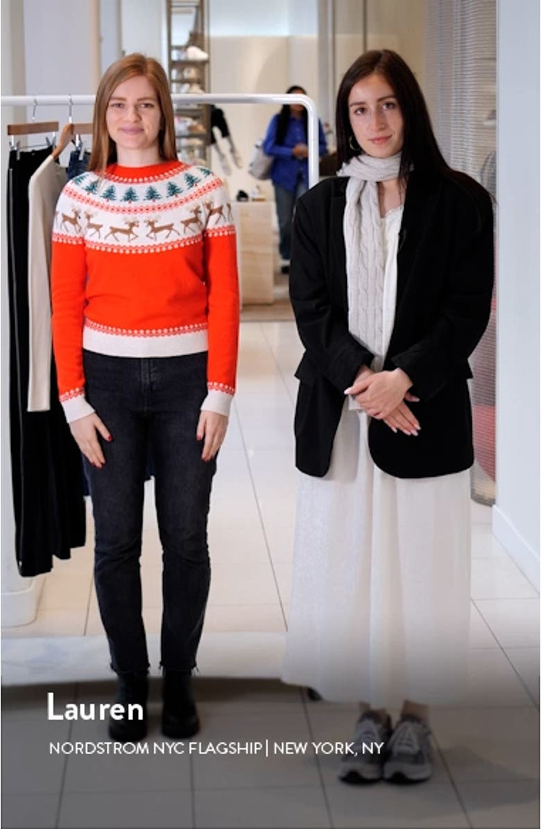 Edie Holiday Fair Isle Crewneck Sweater, sales video thumbnail