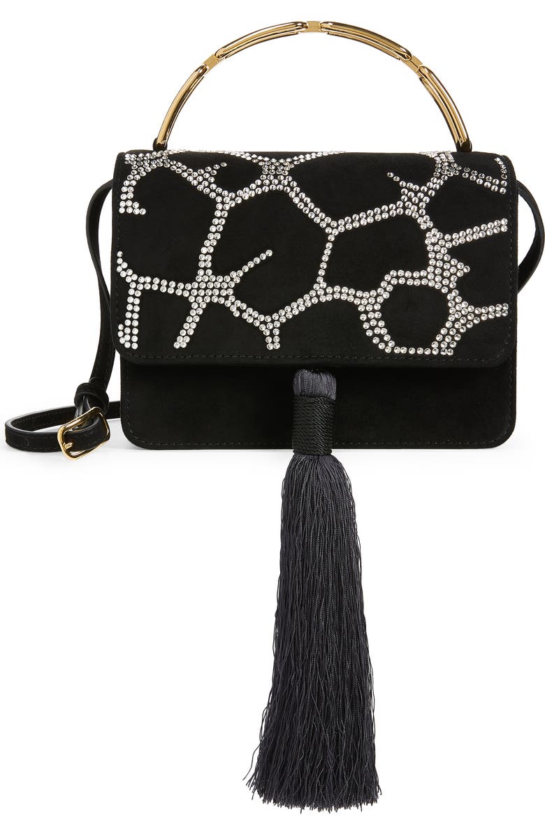 Bienen Davis x Aureta Lynx Crystal Embellished Top Handle Bag, Main, color,