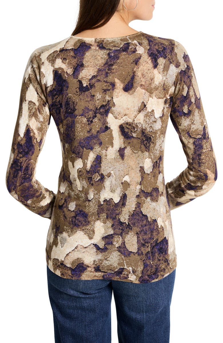 NIC+ZOE Femme Camo Sweater, Alternate, color, Indigo Multi