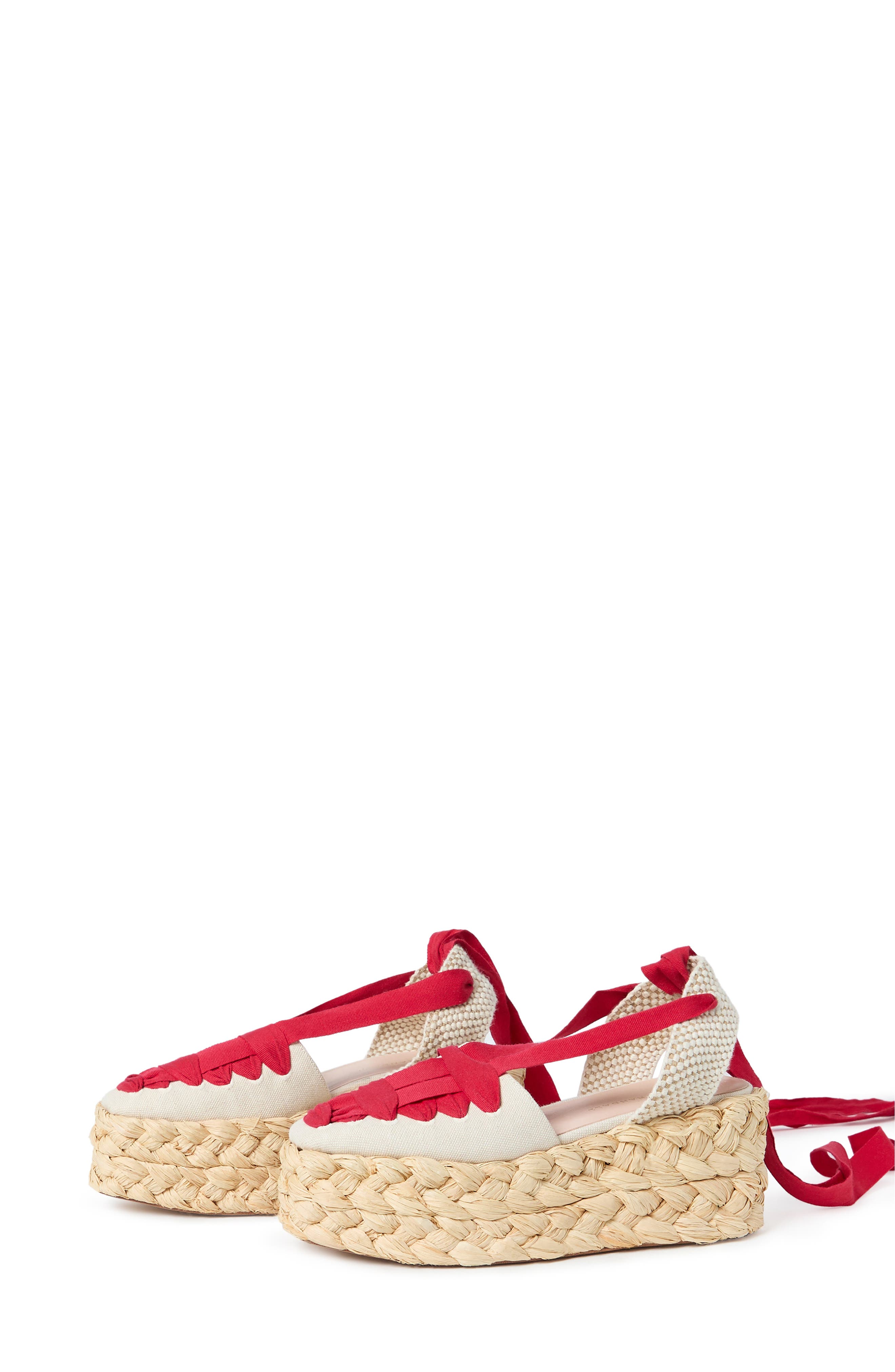 Mason Closed Toe Platform Espadrille, Alternate, color, NATURAL/ RED