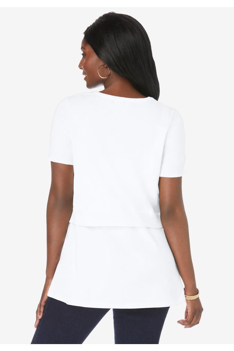 Jewel-Neck Shrug, Alternate, color, WHITE