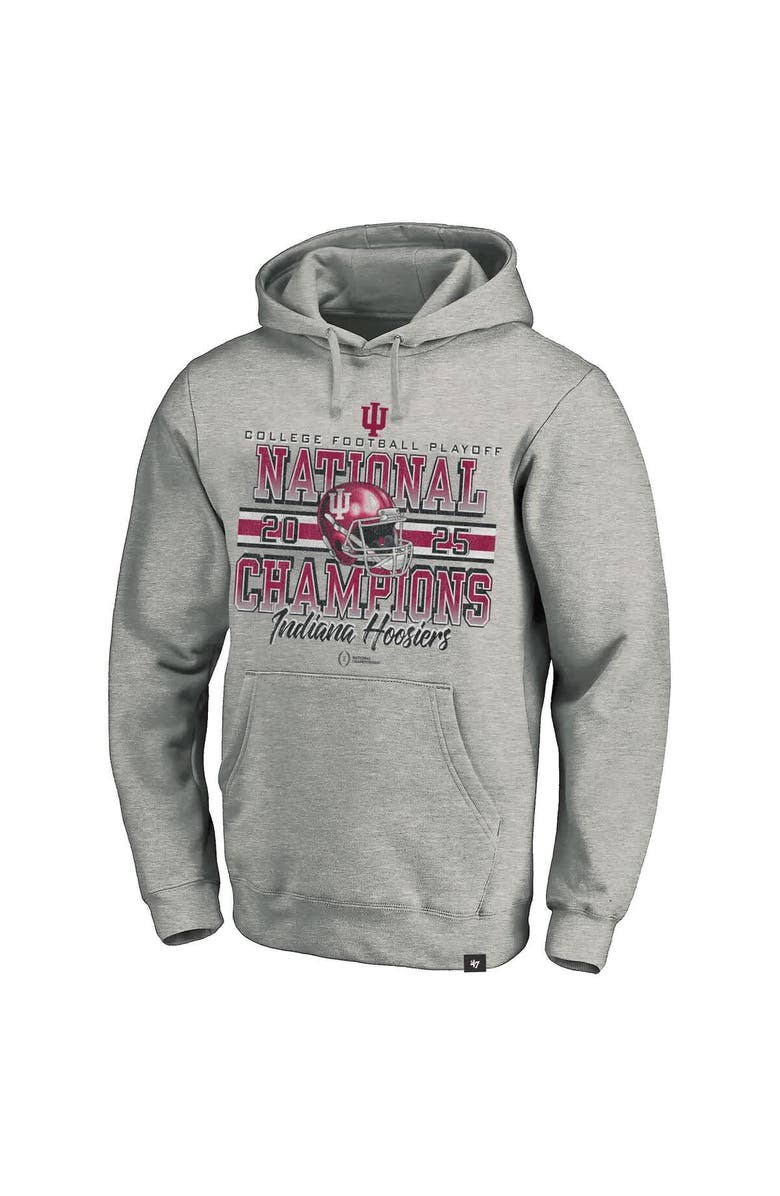 '47 Men's '47 Gray Indiana Hoosiers College Football Playoff 2025 National Champions Big & Tall Headline Hoodie, Alternate, color, Gray
