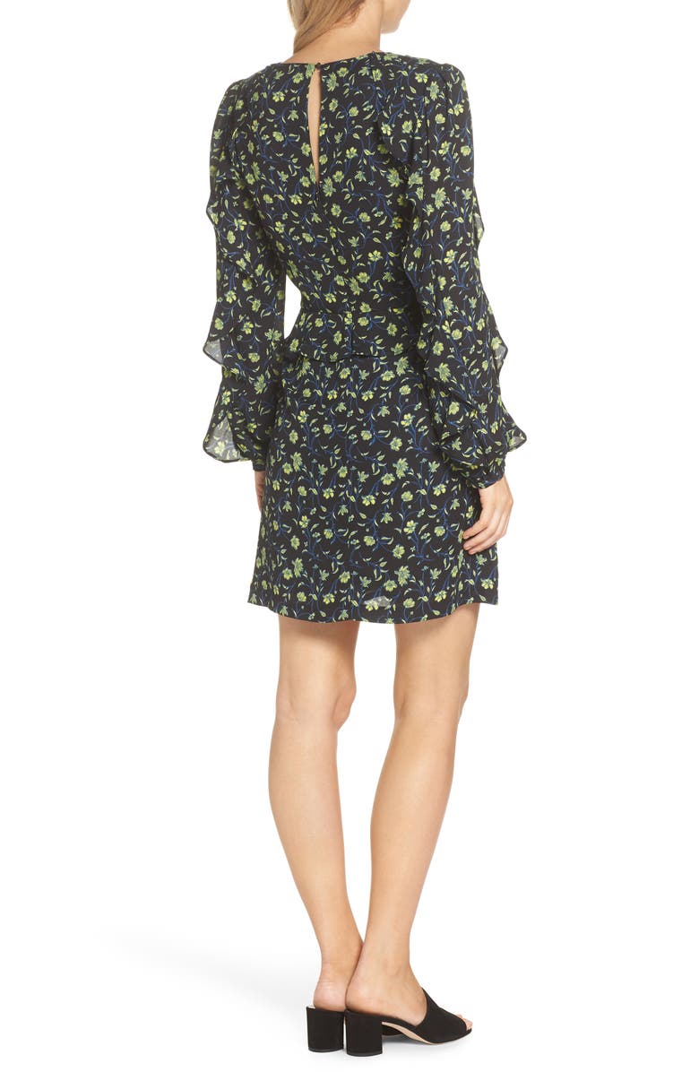 Forest Lily Floral Ruffle Sleeve Dress, Alternate, color, 