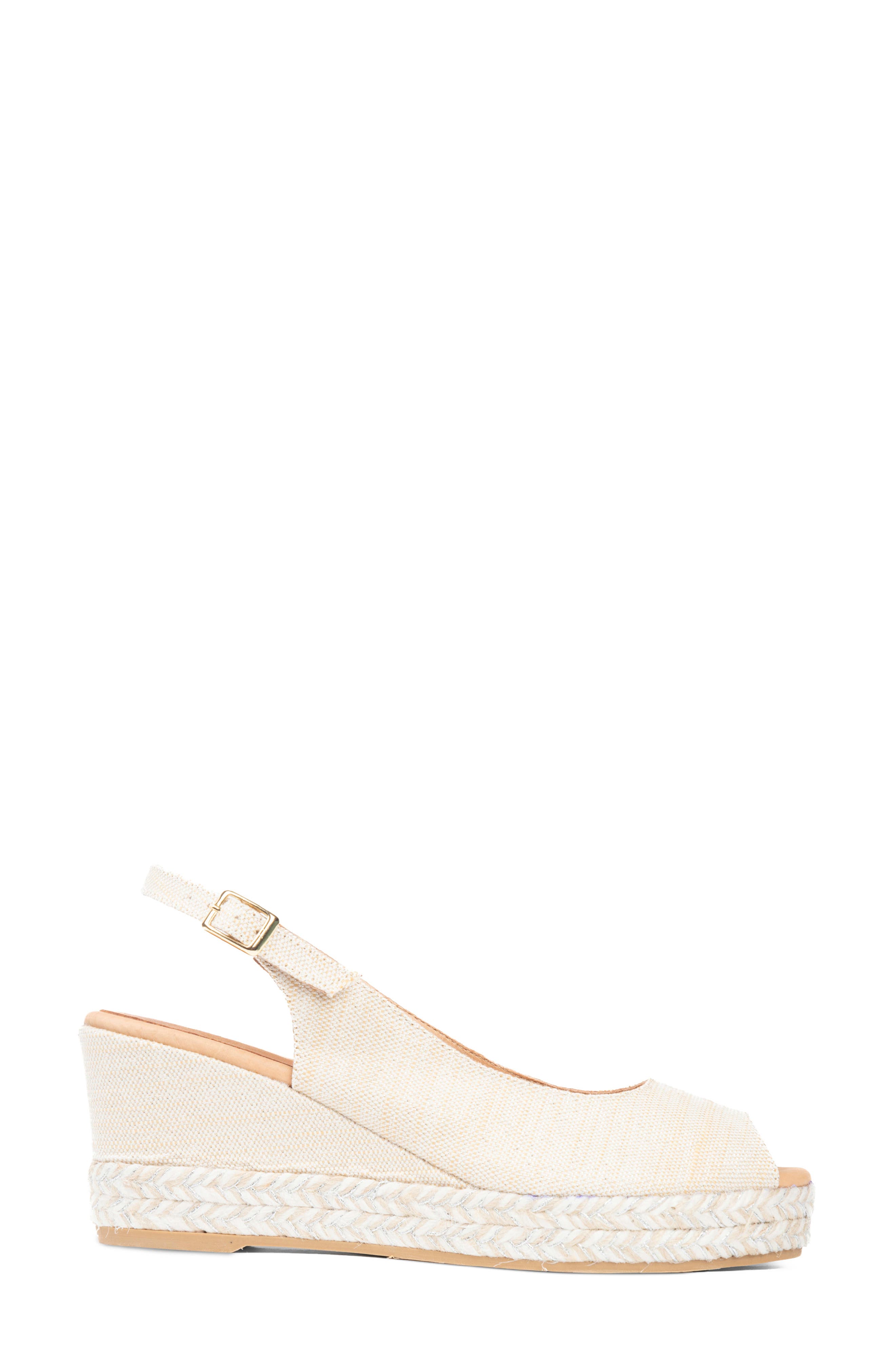 patricia green Piper Peep Toe Slingback Sandal, Alternate, color, Cream Natural Metallic