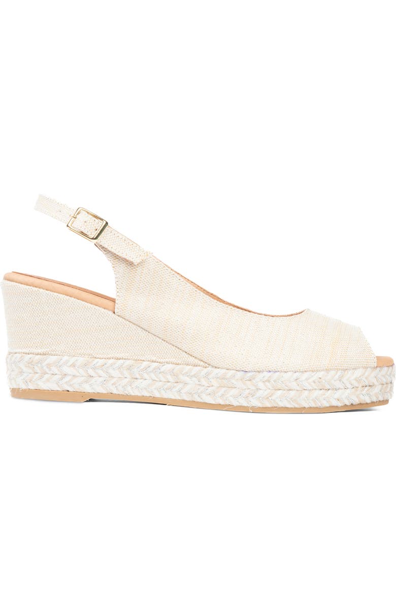 patricia green Piper Peep Toe Slingback Sandal, Alternate, color, Cream Natural Metallic