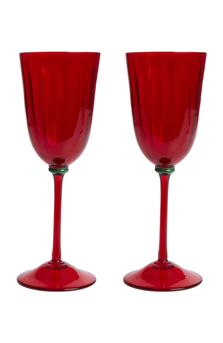La DoubleJ Wine Rainbow Glasses Set Of 2, Main, color, Red