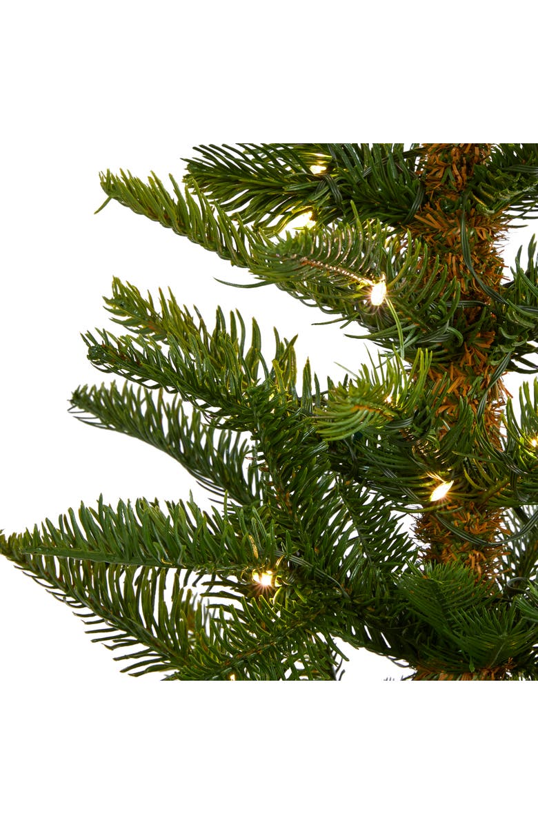 NEARLY NATURAL 5-ft Alaskan Alpine Artificial Christmas Tree with 100 Clear Microdot (Multifunction) LED Lights and 92 Bendable Branches, Alternate, color, Green