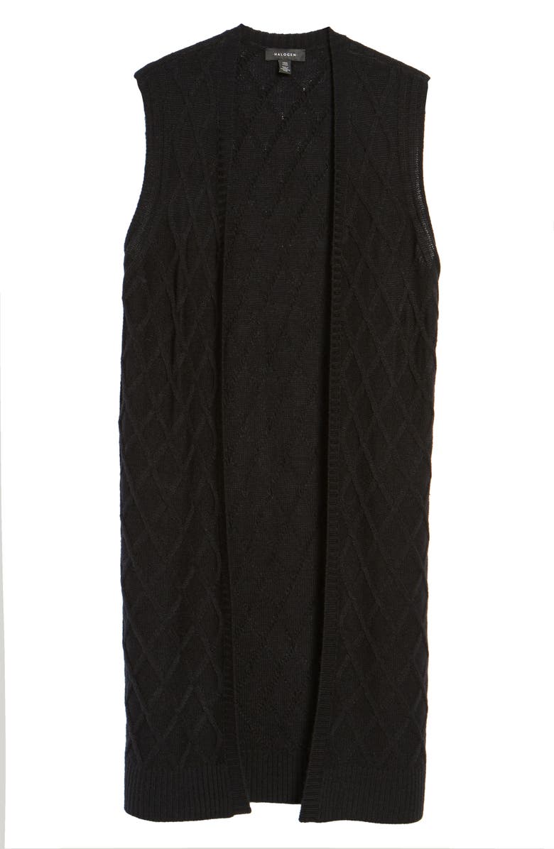 Halogen<sup>®</sup> Cable Stitch Long Sweater Vest, Alternate, color, 