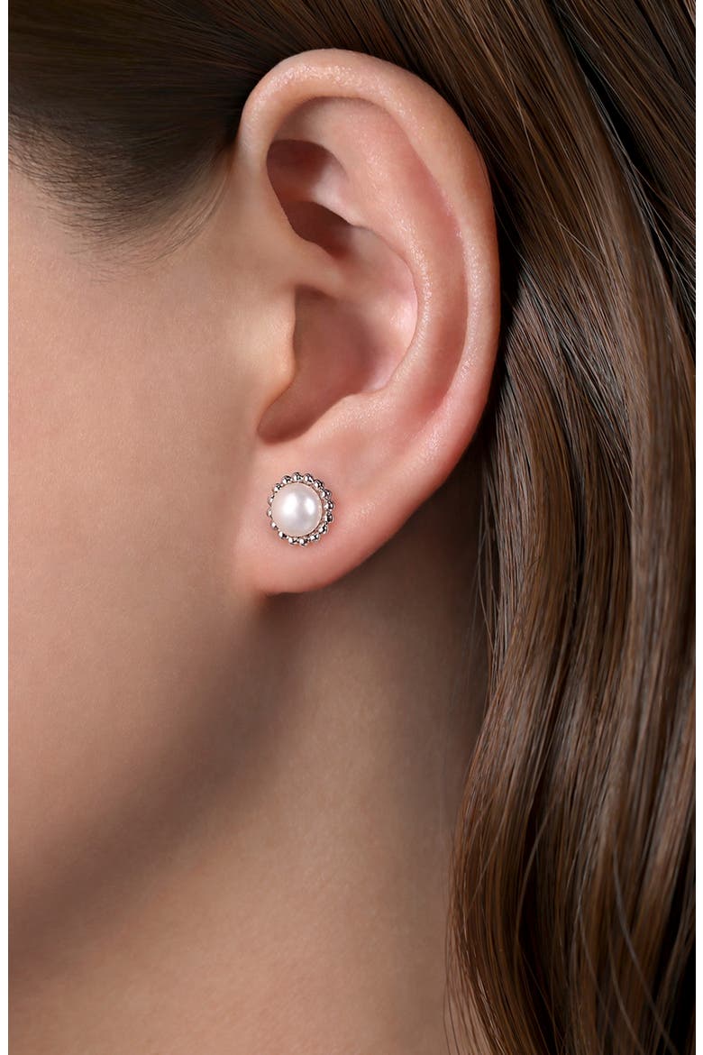 Bujukan Freshwater Pearl Stud Earrings, Alternate, color, STERLING SILVER