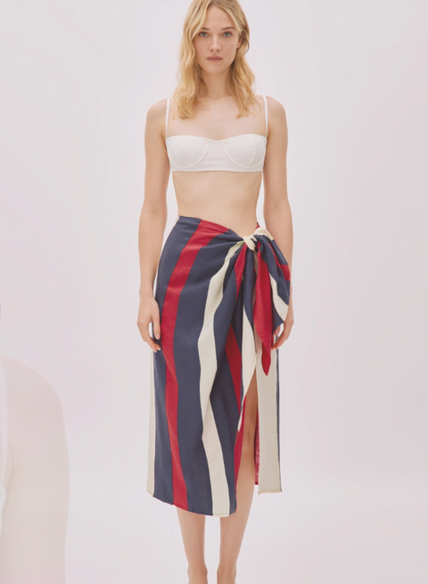 Soho Linen Wrap Skirt