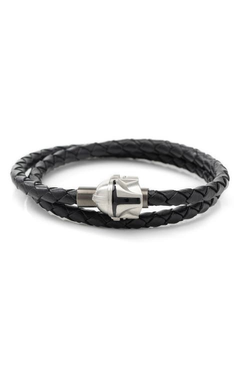 Mandalorian Braided Leather Wrap Bracelet