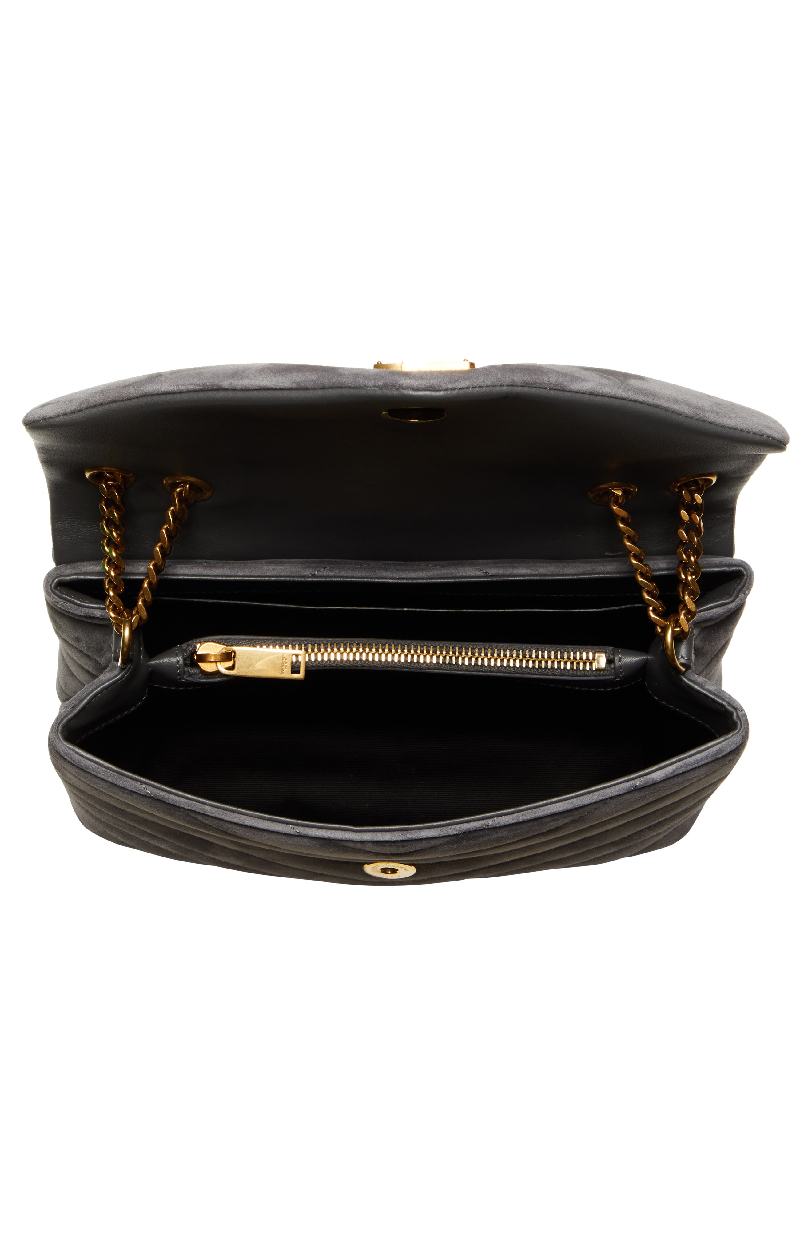 Saint Laurent Small Lou Suede Crossbody Bag, Alternate, color, 