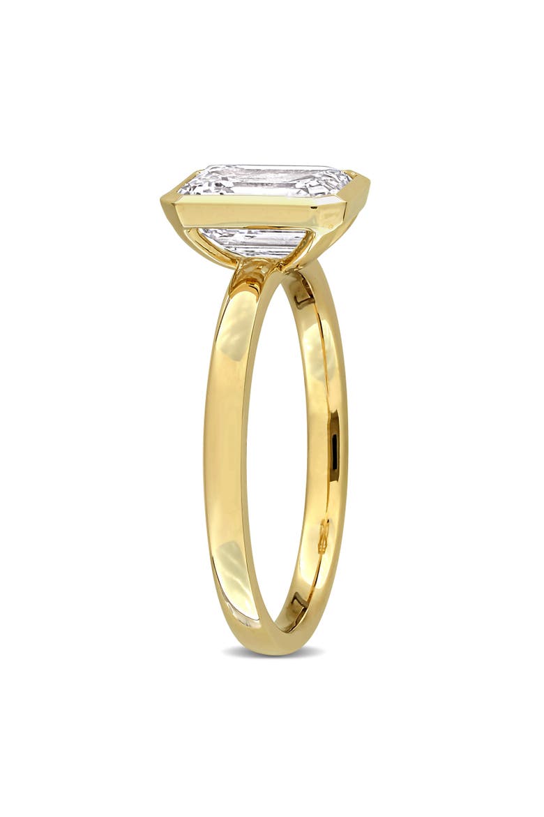 2 CTW Lab Grown Diamond Emerald Ring 14k Gold, Alternate, color, Yellow Gold