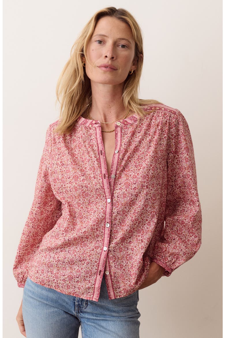 Vivian Floral Button Through Blouse, Alternate, color, BLUSH FLORAL