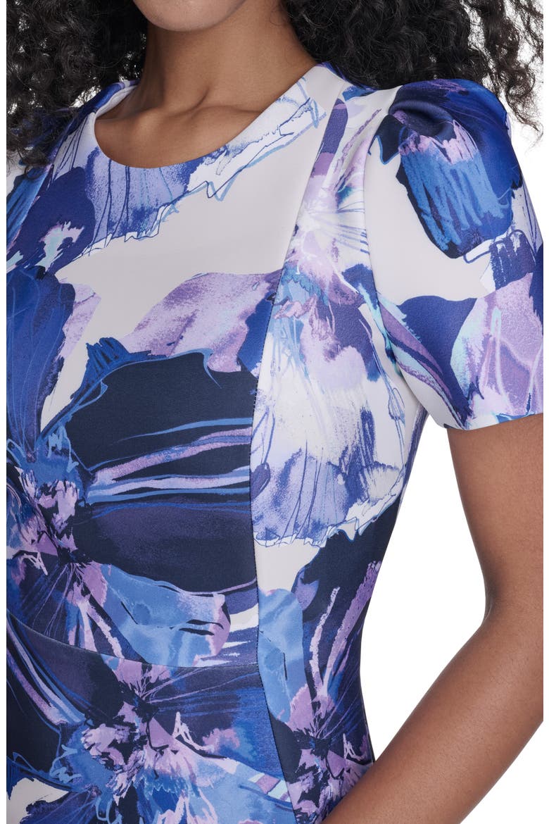 Floral Short Sleeve Sheath Dress, Alternate, color, SPRING MIST MULTI